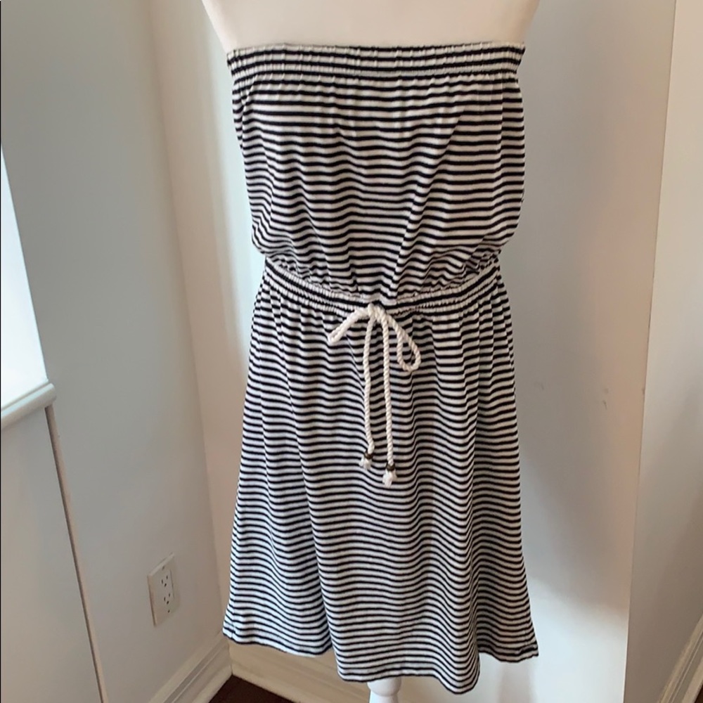Gap Strapless, Striped Drawstring Waist Dress! - image 2